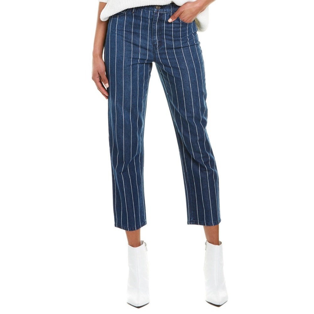 Current/Elliot Striped Crop Jean NWT